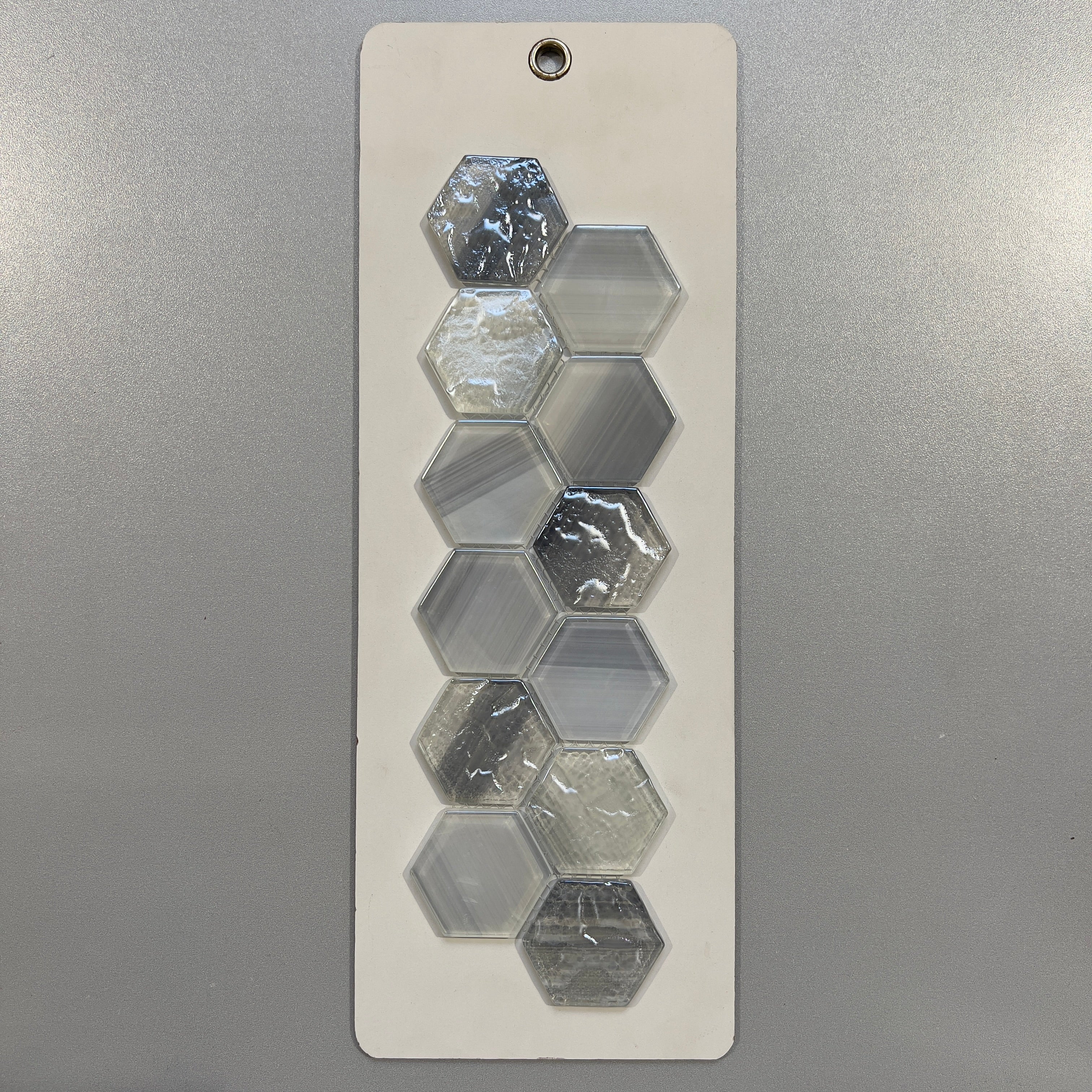 White Slate Look Glass Hexagon Mosaic/Pool Tile pupb2101 Tiles