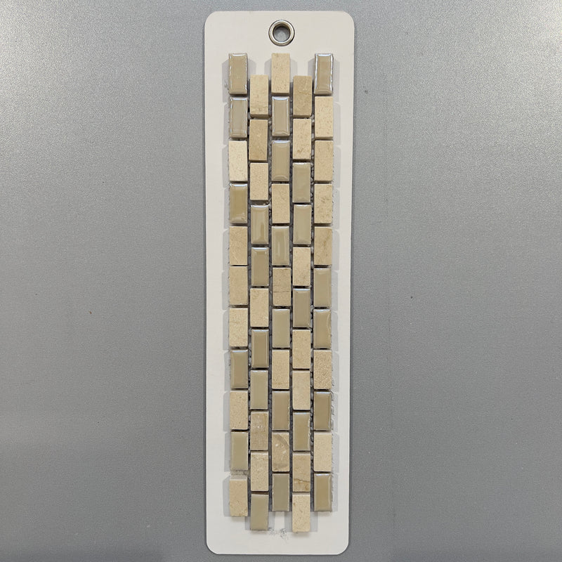 Beige Porcelain and Marble Linear Mosaic/Pool Tile - ppbs01