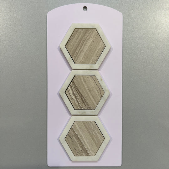 Beige marble hexagon mosaic - csvg37