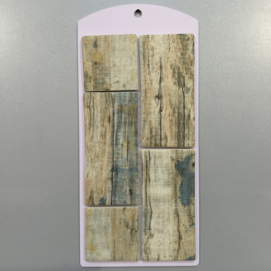 Beige wood look glass rectangle mosaic/pool tile - cnnr04bl