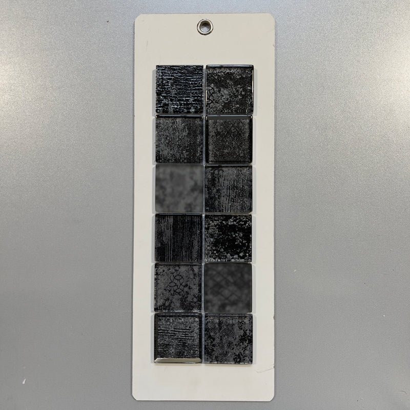 Black deco glass square mosaic - pjlm3105