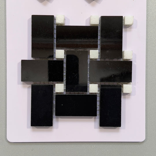 Black marble basketweave mosaic - ctxb30p