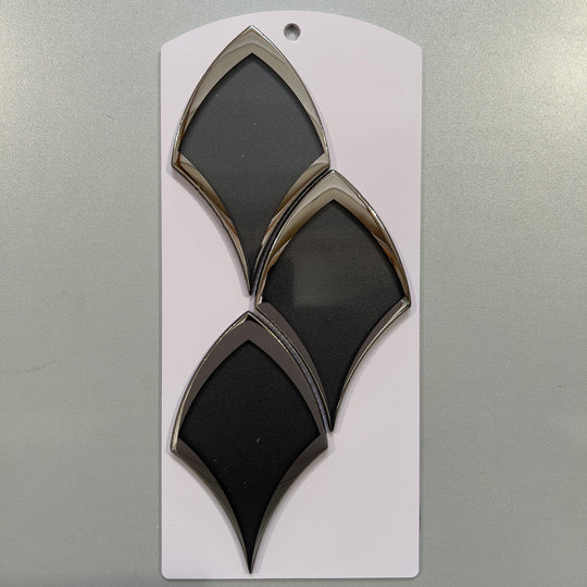 Black mirrored glass fan mosaic - cmnc06gr