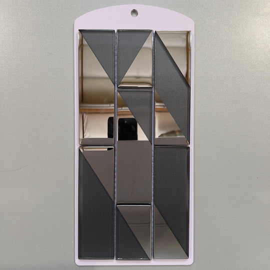 Black mirrored glass rectangle mosaic - cmnc05gr