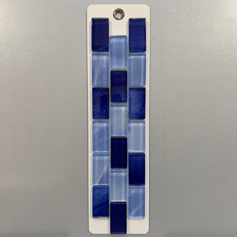 Blue Brick Look Glass Linear Mosaic/Pool Tile - pges5105