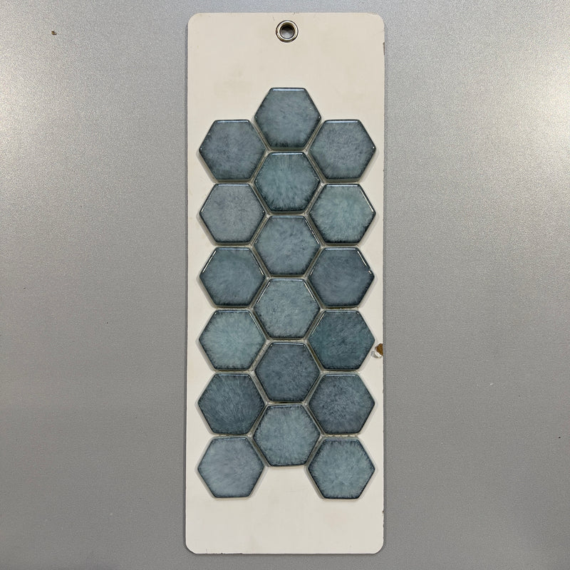 Blue Glass Hexagon Mosaic/Pool Tile - pgr887