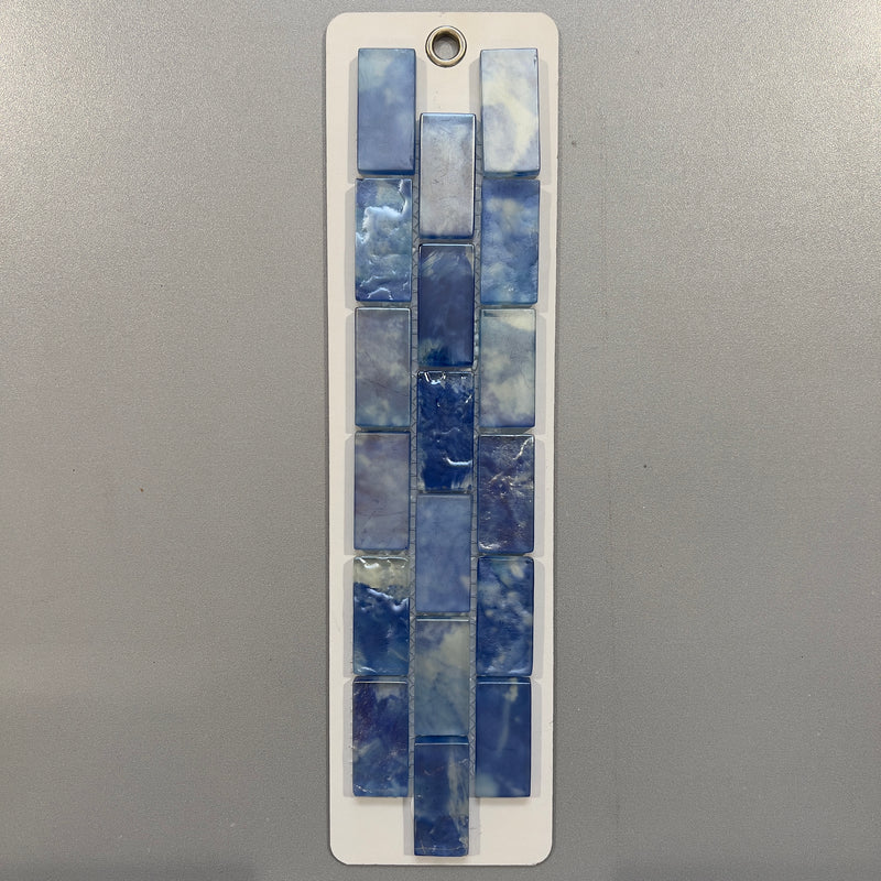 Blue Slate Look Glass Linear Mosaic/Pool Tile - pmkh1605