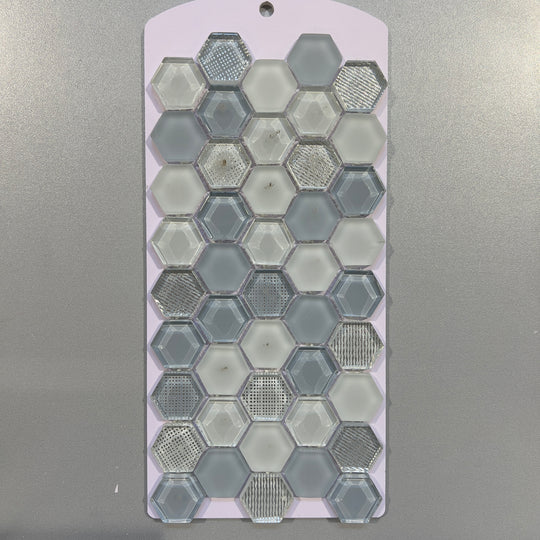 Blue fabric look glass hexagon mosaic - cicl13