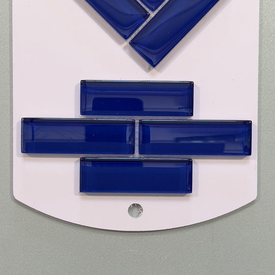 Blue glass linear mosaic - cbr012