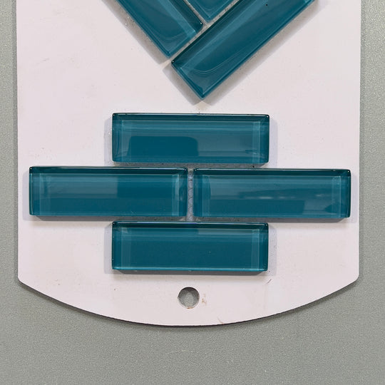 Blue glass linear mosaic - cbr042