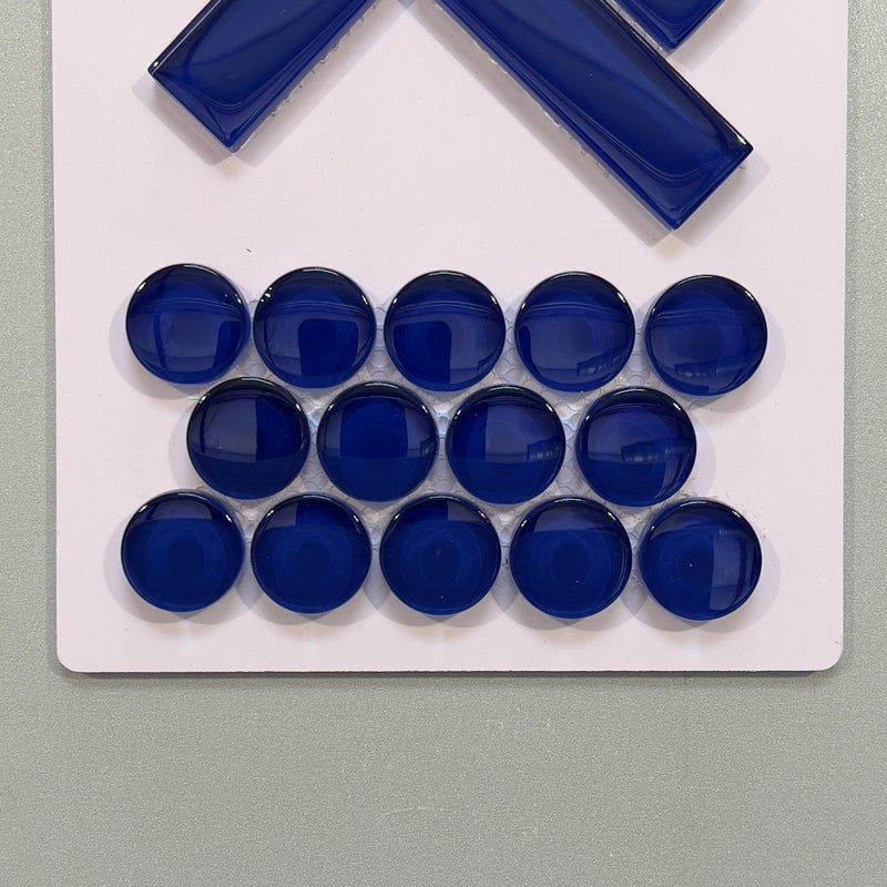 Blue glass penny round mosaic - cpn012