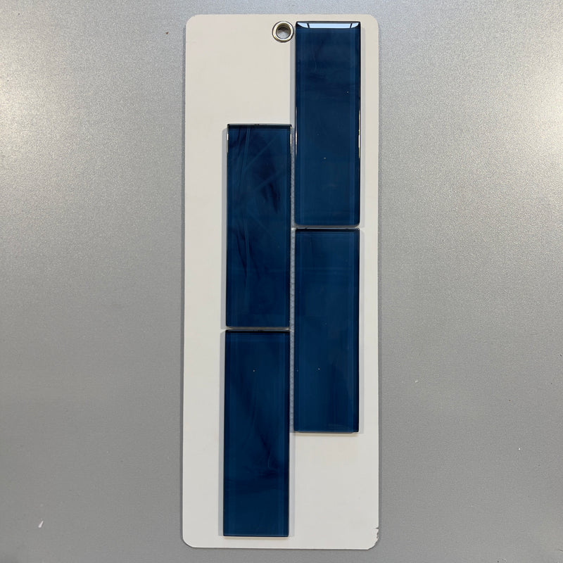 Blue glass rectangle mosaic - pvic1907