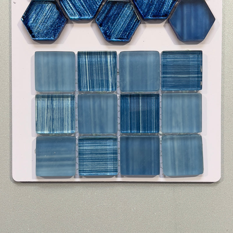 Blue glass square mosaic/pool tile - chm310