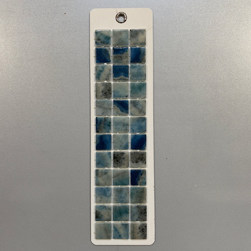 Blue glass square mosaic/pool tile - pdls1101