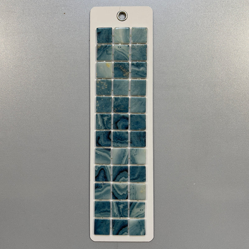 Blue glass square mosaic/pool tile - pdls1102