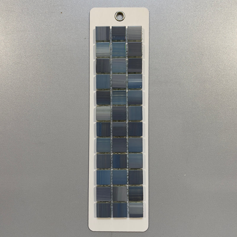Blue glass square mosaic/pool tile - phm432