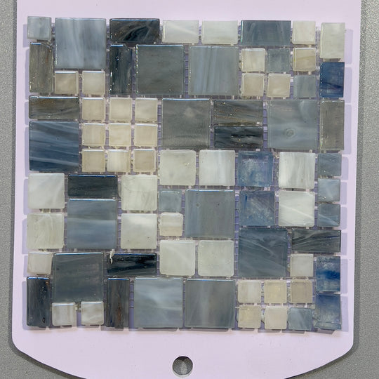 Blue glass versailles mosaic/pool tile - cars01