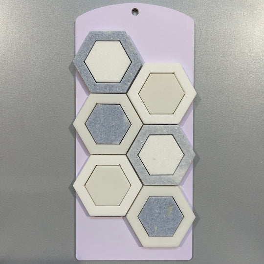 Blue marble hexagon mosaic - cmkn07
