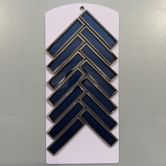 Blue mirrored glass herringbone mosaic - cmnc12ma