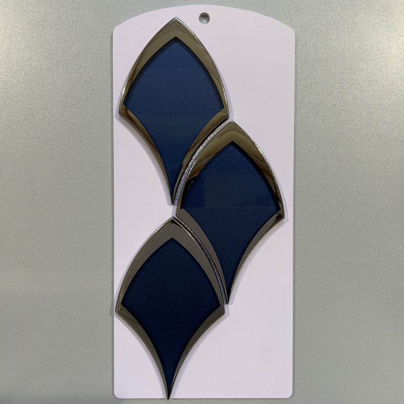 Blue mirrored look glass fan mosaic - cmnc10ma