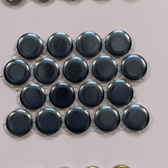 Blue mirrored porcelain penny round mosaic/pool tile - corb05nvm