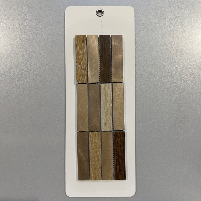 Brown Wood Look Metal Linear Mosaic - pmdx2704