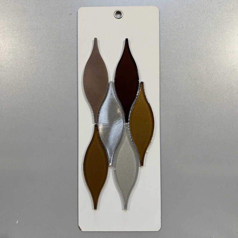 Brown glass and metal ripple mosaic - pchs213