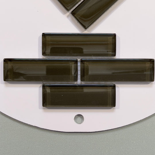 Brown glass linear mosaic - cbr098
