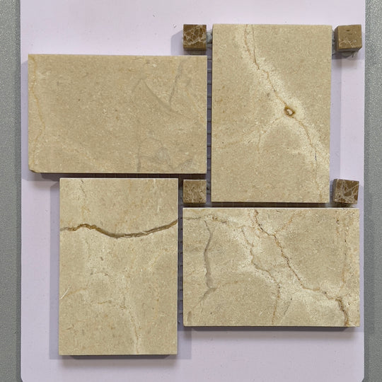 Brown marble basketweave mosaic - cvlb28