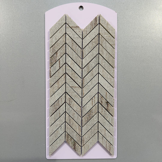 Brown marble chevron mosaic/pool tile - csahcv08