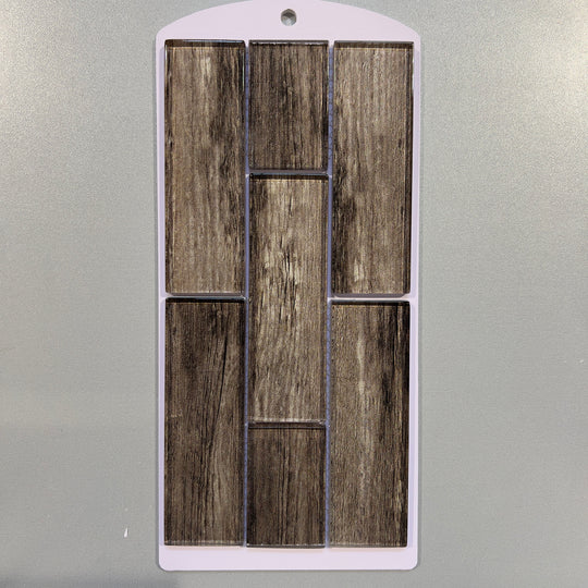 Brown wood look glass rectangle mosaic - csra05
