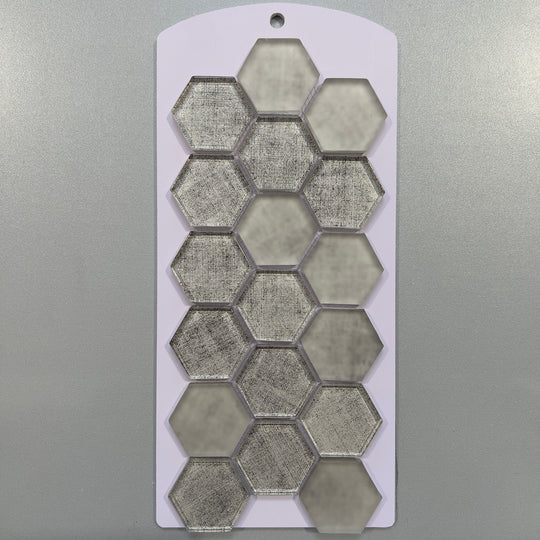 Cream fabric look glass hexagon mosaic - csra08