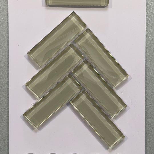 Cream glass herringbone mosaic - chb085