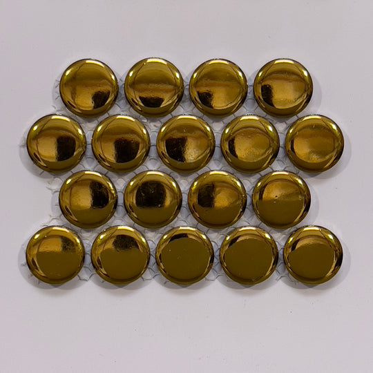 Gold mirrored porcelain penny round mosaic/pool tile - corb06gdg