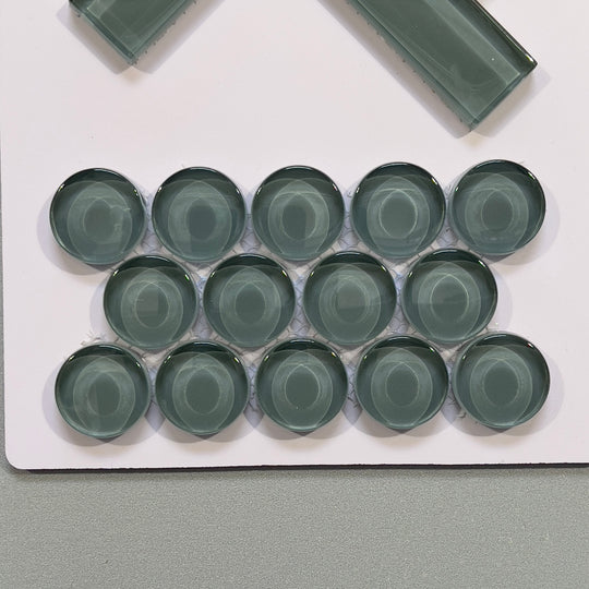 Green glass penny round mosaic - cpn095
