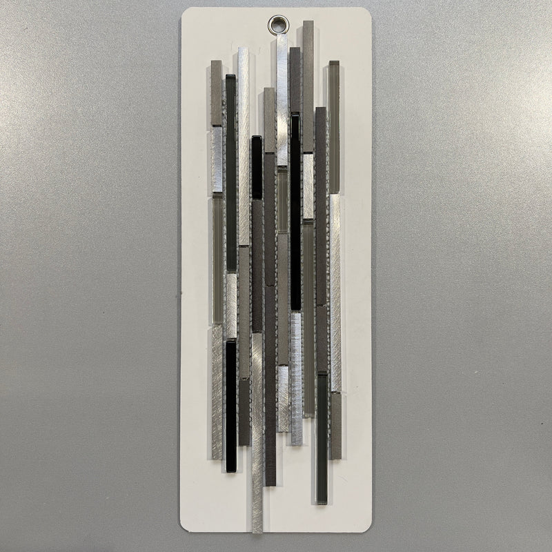 Grey Glass and Metal Linear Mosaic - pos1007