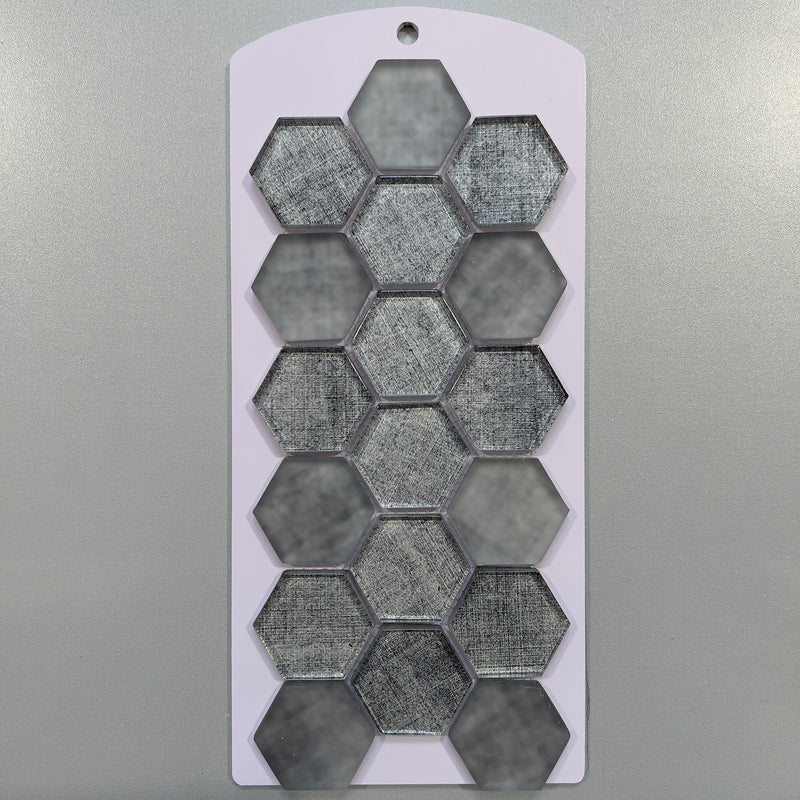 Grey fabric look glass hexagon mosaic - csra10