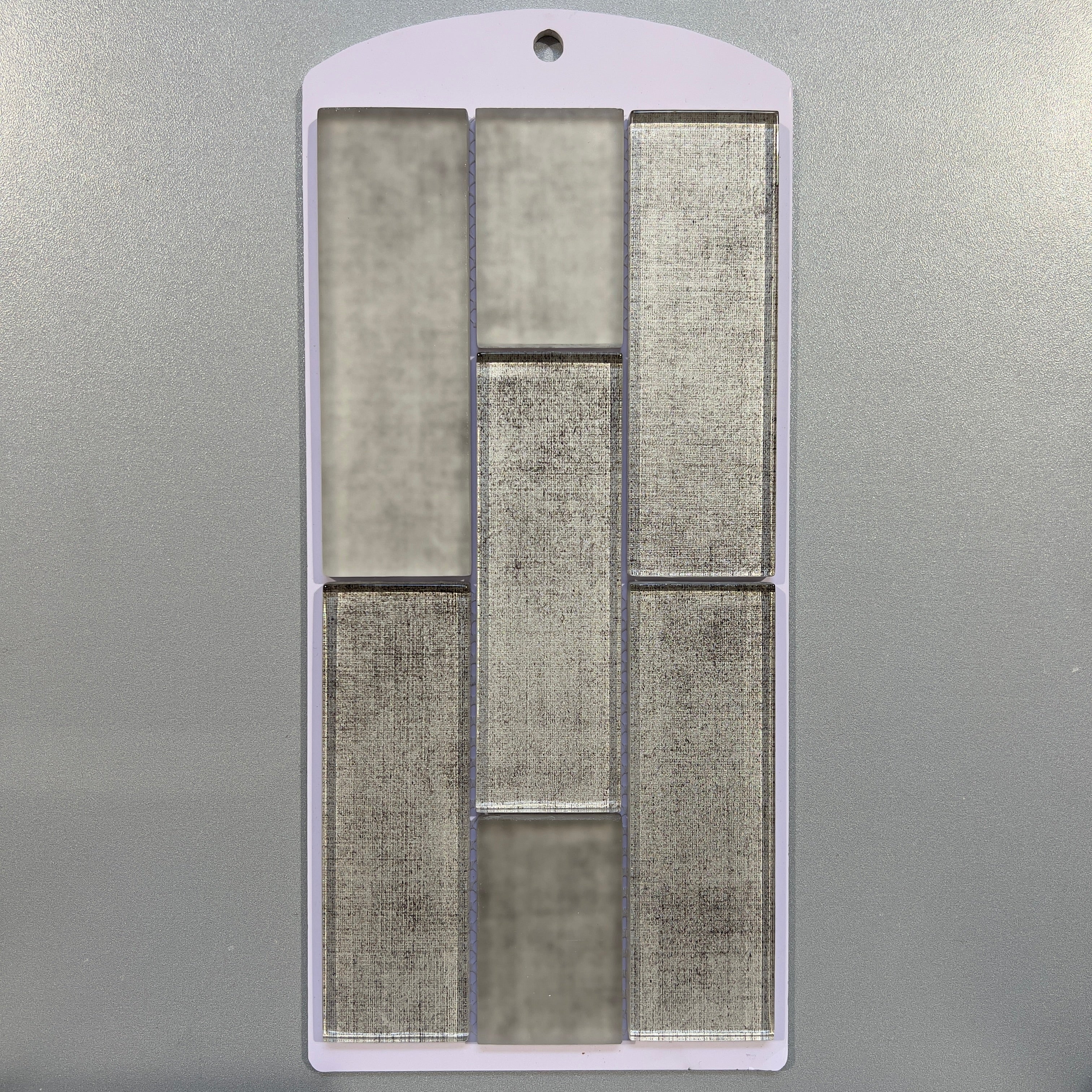 Grey Vertacle Rectangle Grey fabric look glass rectangle mosaic - csra07 – Tiles Warehouse