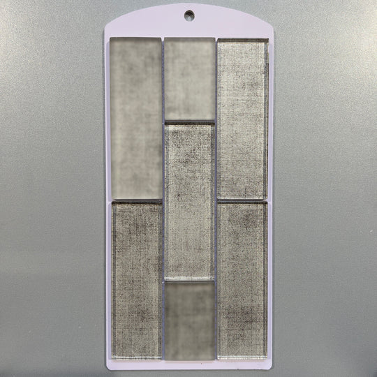 Grey fabric look glass rectangle mosaic - csra07