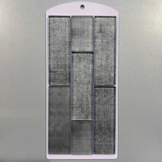 Grey fabric look glass rectangle mosaic - csra09