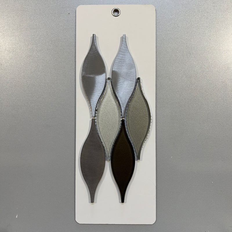 Grey glass and metal ripple mosaic - pchs214