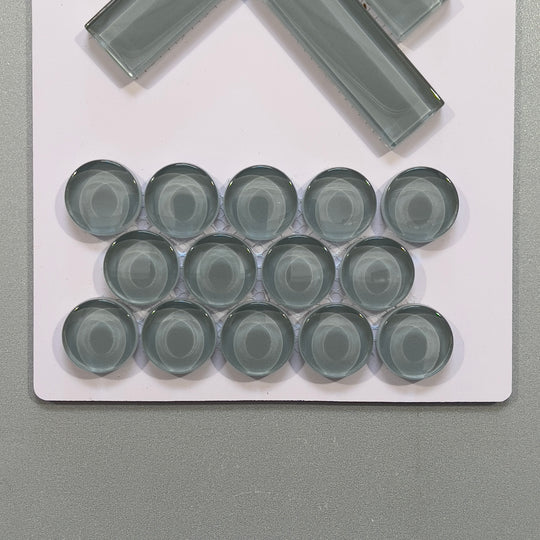 Grey glass penny round mosaic - cpn092