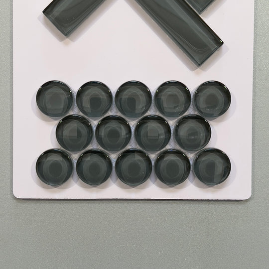 Grey glass penny round mosaic - cpn097