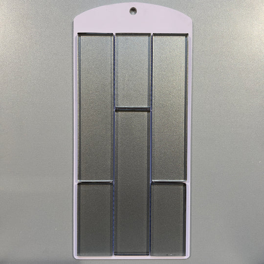 Grey glass rectangle mosaic - cc06