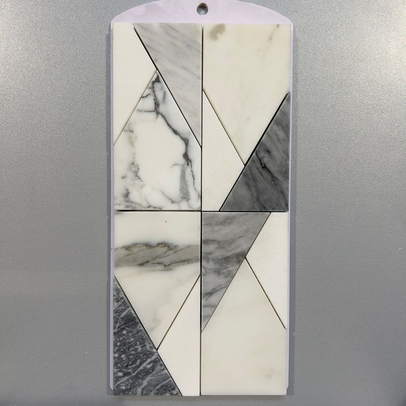 Grey marble abstract mosaic - cemlr06