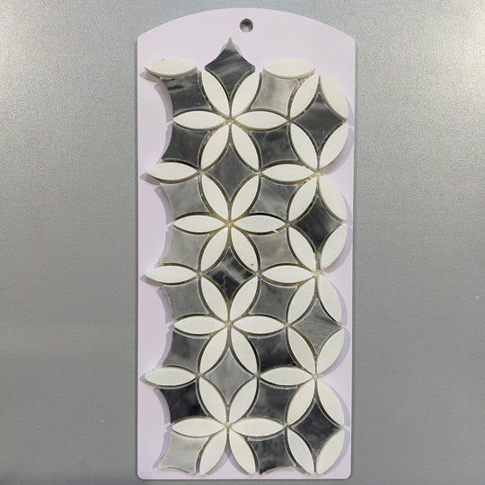 Grey marble abstract mosaic - csef05