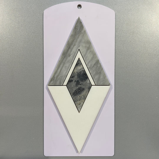 Grey marble diamond mosaic - cemld09