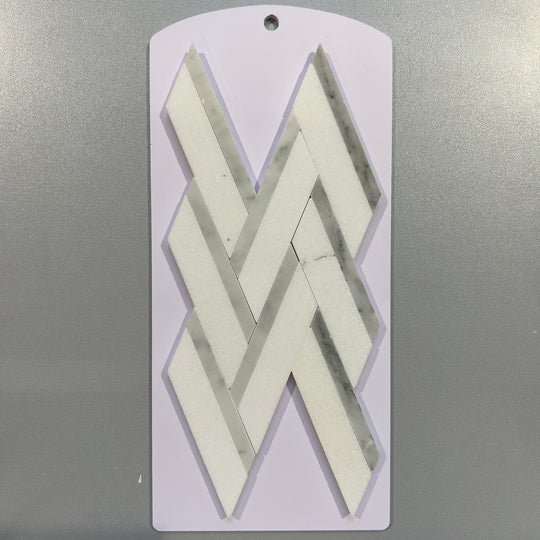 Grey marble herringbone mosaic - cmkn01