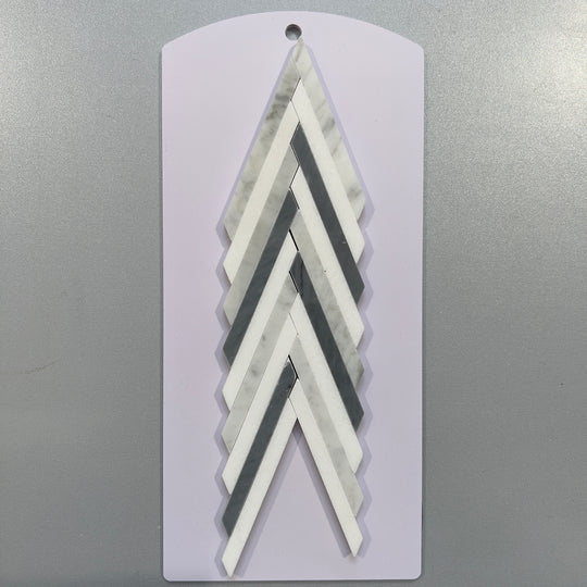 Grey marble herringbone mosaic - cmkn03