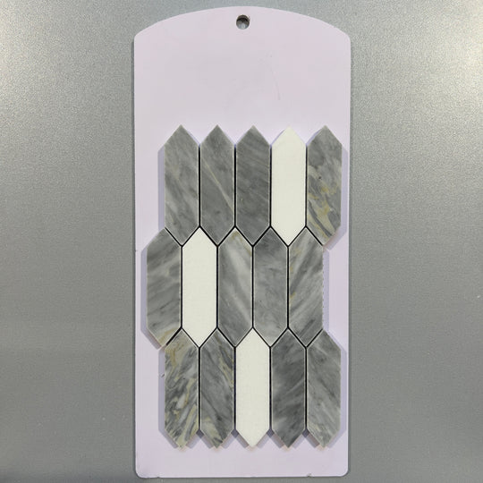 Grey marble picket mosaic - cmlg48